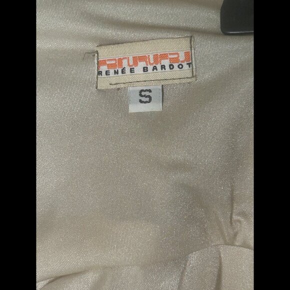 RENEE BARDOT Gorgeous Shimmery Green Gold Mini Babydoll Bubble Dress size SMALL - Picture 5 of 5